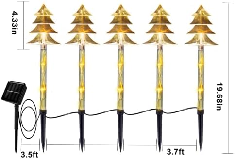 Christmas Outdoor Decorations, Solar Tree Pathway Lights, 10 Pack - Image 3