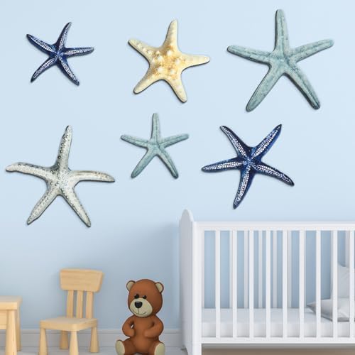 CroBlissful 6 Pcs Summer Beach Wall Decor Beach Starfish Wall Art - Image 6