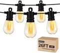 String Lights for Outside Patio 26FT IP65 Waterproof Outdoor String Lights Led with 13+1 S14 1W Shatterproof Bulbs for Patio Bistro Backyard Pergola Balcony Garden by Meidaoduo