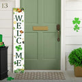 St. Patrick's Day Porch Sign Saint Patrick Wooden Welcome Sign For Front Door Shamrock Clover Home Decoration Vertical Sign For Patio Porch Standing Yard Sign for Indoor Outdoor Garden Wall by Seimip