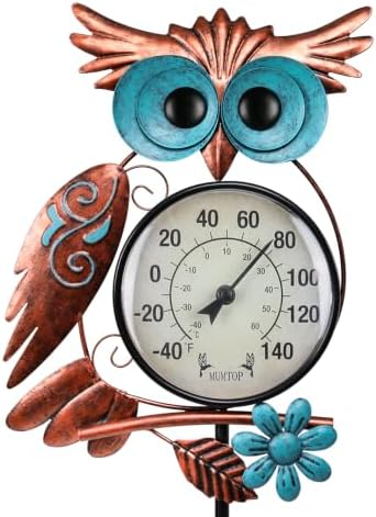 MUMTOP Outdoor Thermometer, Owl Outside Decor for Patio, Yard and Garden by MUMTOP