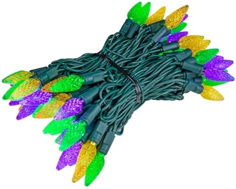Novelty Lights 24 Feet 70 LED True Twinkle C6 Mardi Gras String Lights - Image 6