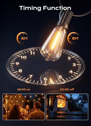 Minetom Outdoor String Lights with Remote 37FT, ST38 Patio Lights - Image 4