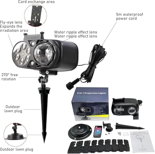 2026 Upgrade Holiday Projectors, Brighter Halloween Decorations Projector Lights, Christmas Projector Light with 10 HD Replaceable Slides (Ocean Wave & Patterns), Waterproof Halloween Projector Show - Image 3