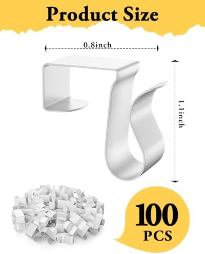Gutter Clips for Hanging Outdoor Lights: 100 Pcs Metal White Christmas Light Clips for outside String Lights - Weatherproof Gutter Clips for Xmas Halloween Seasonal Rope Mini Decoration Lights - Image 2