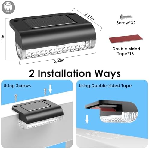 Mancra Solar Step Lights Outdoor, Solar Deck Lights Waterproof Outdoor Lighting for Patio Fence Stairs Post Railing Yard and Garden (Color Changing, 16 Pack) - Image 3