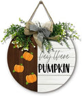 Fall Pumpkin Door Wreath Wooden Autumn Sign with Bow for Front Door Hey There Pumpkin Porch Hanging Signs Farmhouse Wall Garden Outdoor Decor by Cryfox