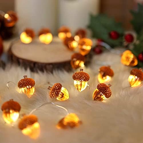Decorative Fairy Acorn String Lights Thanksgiving Decoration Autumn Garland Cute Novelty Lights 30 LEDs 10 ft Battery Operated for Bedroom Wedding Birthday Harvest Decor - Image 2
