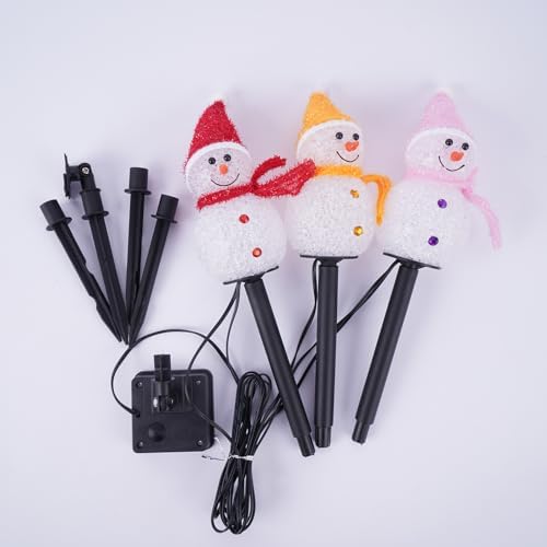 Solar Christmas Snowman Pathway Lights Outdoor Decoration, 6 Pack - Image 6