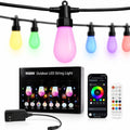 Outdoor String Lights, ST14 Milky White Smart Color Changing LED Patio Lights with App & Remote, IP65 Waterproof Shatterproof Hanging Lights for Party (50FT) by Unknown