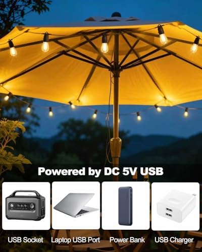 BRIMAX 24.6Ft USB Powered String Lights,10 LED Bulb Waterproof&Shatterproof - Image 3