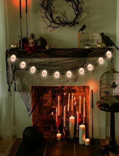 8.5Ft Halloween White Skull String Lights Outdoor, Halloween Decoration String Lights with 10 LED Skeleton Lights Waterproof, Hanging Holiday Lights for Indoor/Outdoor Yard Porch Patio Party Decor - Image 6