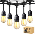 BRIMAX 2W 100FT Outdoor String Light Commercial Grade with 32 S14 LED Bulbs by BRIMAX