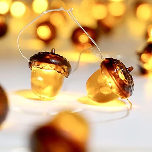 MIYA LIFE 3D Acorn Lights 10FT 30LEDs Fall String Lights with Acorn Ornaments Orange Fairy Lights Battery Operated for Cute Fall Decor Fall Favorites Home Decor - Image 4