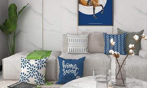 YCOLL Pillow Covers 20x20 Set of 4, Modern Sofa Throw Pillow Cover, Decorative Outdoor Linen Fabric Pillow Case for Couch Bed Car，Light Blue - Image 3