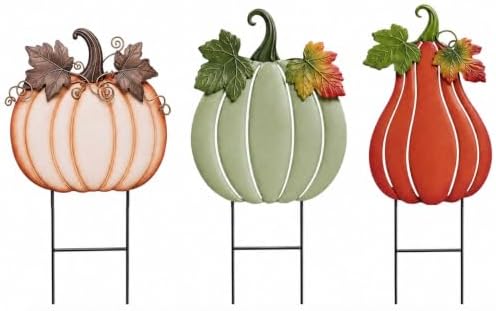 3Pcs Large Pumpkin Yard Decorations, Fall Thanksgiving Garden Stakes - Image 7