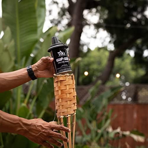 TIKI Bamboo Tiki Torches 4-Pack – Weather-Resistant Outdoor Décor with Easy-Pour Wide-Mouth Canister Refill for Patio, Garden, Backyard, and Parties, 57-Inch Citronella Torches - Image 3