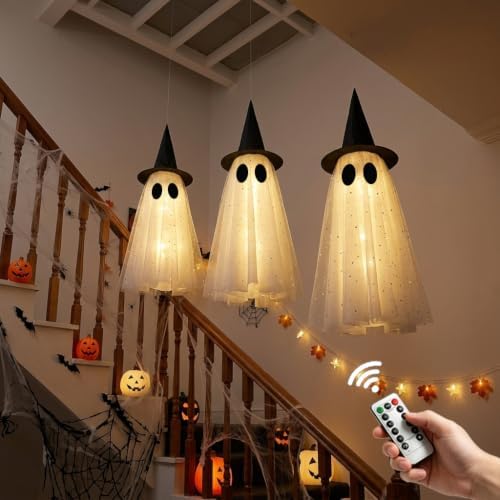 Halloween Ghost Decorations Outdoor, Halloween Hanging Ghosts Decorations - Image 4