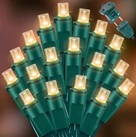 LAMPHOME 300 LED Warm White Christmas Lights, 64.8 Ft Ultra Bright Waterproof Christmas Mini Tree String Lights with Green Wire for Indoor and Outdoor Use, Christmas Trees, Holidays, Patios Garden by ULL
