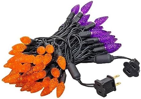 Novelty Lights 24 Feet 70 LED Purple & Orange C6 Strawberry LED Lights - Image 2