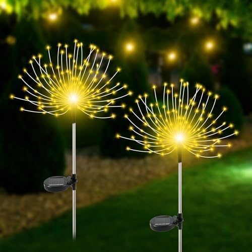 Slyuexu Solar Garden Lights Outdoor Waterproof, 2 Pack 120 LED by Slyuexu