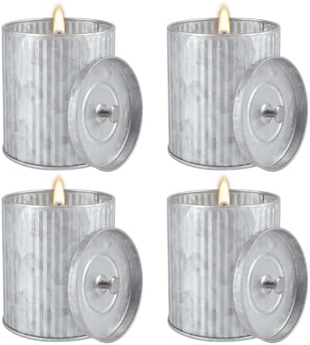 4Pack Citronella Candles Outdoor Indoor, 4oz Silver Canned Candle - Image 2