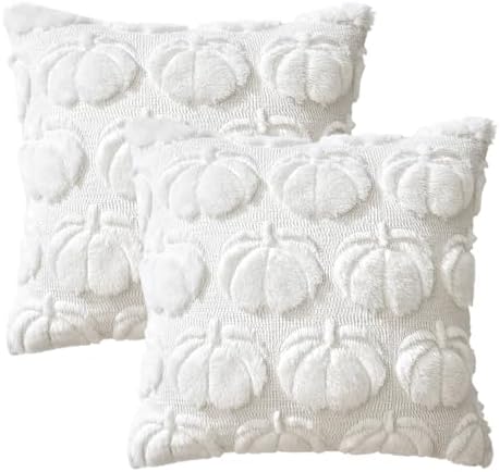 MIULEE Fall Pillow Covers Pumpkin Fall Decor 22x22 Pure White - Image 6