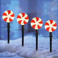 Outdoor Lollipop Christmas Pathway String Lights, 7 Feet C9 Christmas Yard Candy Shape Decorations Driveway Markers Stake Lights, Connectable Garden Markers Light for Outdoor Walkway Decor by Doratale