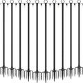 10 Pack 10 ft Heavy Duty Metal String Light Poles Adjustable Outdoor Lighting Stand for Patio,Backyard,Garden,Party & Wedding Rustproof & Sturdy with Hooks by Aulimhti