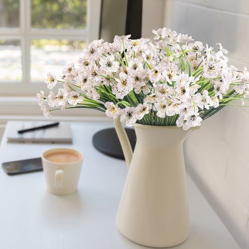 ColoPlay 24 Bundles White Artificial Flowers for Outdoors, Fake Flowers - Image 4