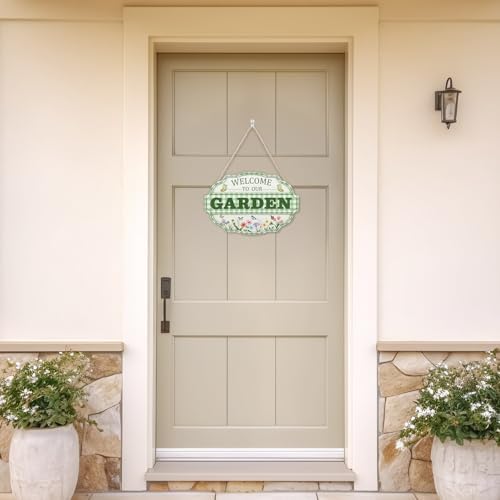 HOURIA 3D Welcome to Our Garden Wood Sign,(11.4”x8”) Gardening Greenhouse Decor, Gardening Sign, Flowers Butterfly Garden Decorations for Outside,Gardening Gifts,Gifts for Plant Lovers - Image 6