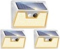 Peasur Solar Lights Outdoor Motion Sensor Waterproof, 3Pack 140LED White Solar Powered Fence Lights, 3 Modes Security Wall Lights for Garden Yard Outside Warm by Peasur