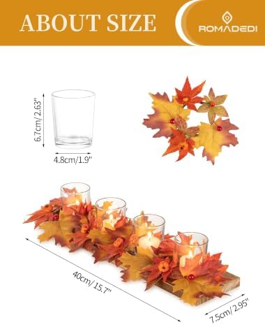 Romadedi Fall Table Centerpiece, Thanksgiving Decor, 15.7 in - Image 3