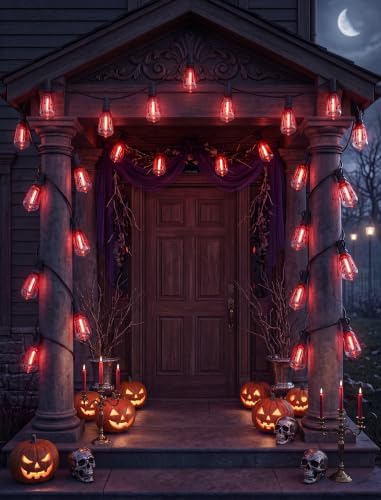 25Ft Halloween LED String Lights Outdoor with 25 ST38 Red Blood Drop Lights, Connectable Halloween Patio Lights for Indoor Outdoor Backyard Garden Halloween Christmas Party Decor - Image 6