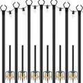 NUERPO 7 Pack String Light Poles,Metal Poles for Hanging Outdoor Light Strings,7 Pack 10 FT Light Poles Stand for Outside Garden,Patio,Wedding,Backyard,Deck,Party by NUERPO