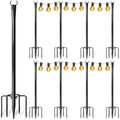 8 Pack String Light Poles for Outside, Upgraded Heavy-Duty Metal Poles for Outdoor String Lights with Fork, Adjustable Lighting Hanging Accessories for Patio Decor Pergola Backyard Garden Decorations by Nexillumi