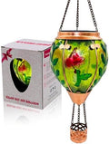 Glass Hot Air Balloon Solar Lantern with Flickering Flame Light by TEYIGARDEN