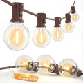 25FT G40 LED Brown Outdoor String Lights with 25 Plastic Shatterproof Bulbs by SUNSGNE