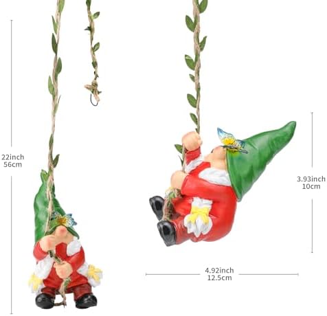 Hanging Gnome Garden Statue Climbing Garden Gnomes Lady with Butterfly Summer Decorations Tree Hugger for Outdoor Home Lawn Patio Yard Birthday Gifts for Mom Women - Image 5