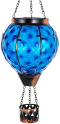 Solar Hot Air Balloon Lantern with Flame,Glass Solar Hanging Lights by YELENEW