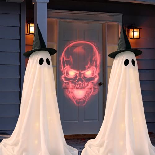 DAZONGE 2Pack Halloween Ghost Decorations Outdoor with Remote Lights - Image 5