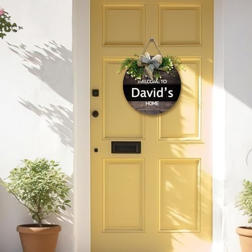Personalized Name Welcome Signs for Front Door Custom Family Name Wooden Door Wreaths Custom Welcome Home Door Signs Customized Door Hanger for Outdoor Indoor Decorations - Image 4