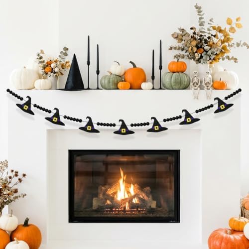 CESOF Halloween Garland Witch Hat Decorations, Adjustable Hanging Garland - Image 4