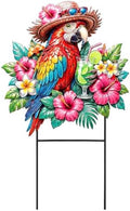 Amyhill Tropical Outdoor Decor 2026vbs Parrot Metal Garden Stakes 25 Inch Jungle Leaves Welcome Yard Signs Decorative Garden Stakes for Patio Lawn Walkway Backyard Porch Luau Rainforest Party Supplies by Amyhill