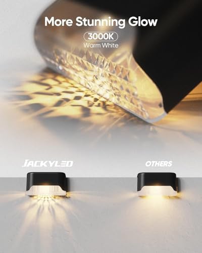 JACKYLED Solar Deck Lights, 16 Pack IP65 Waterproof Solar Fence Step Light - Image 2