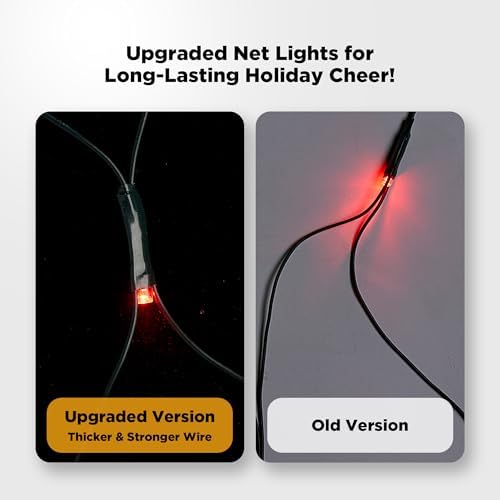 BlcTec Upgraded Christmas Lights Outdoor 176LED 8.7ft x 5.2ft Christmas Net Lights with UL Certified, 8 Modes, Timer, Connectable, Waterproof Durable Thick Wire for Bushes, Shrub Decor, Multicolor - Image 3