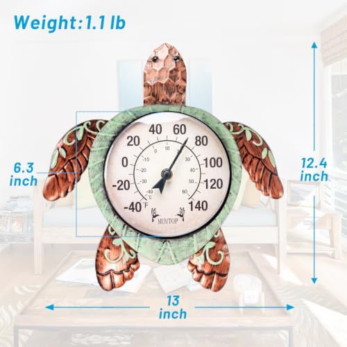 MUMTOP Outdoor Thermometer, Turtle Outside Decor for Patio Pool Garden - Image 3