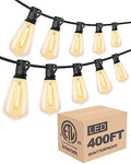 Lightdot LED Outdoor String Lights 400FT Patio Lights with 128 Shatterproof ST38 Vintage Edison Bulbs, Outside Hanging Light Waterproof for Porch, Deck, Garden, Backyard, Balcony, Dimmable by LightdotLighting