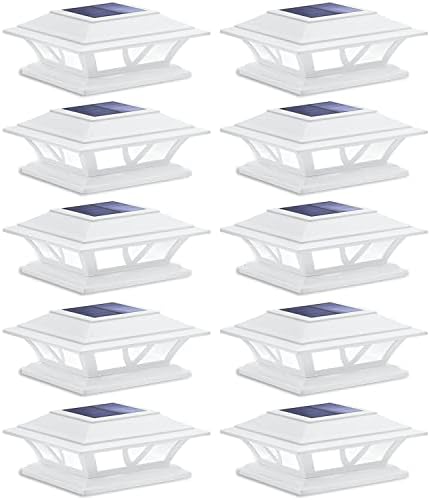 SIEDiNLAR Solar Post Lights Outdoor 2 Modes LED, 10 Pack White (Warm/White) by Siedinlar