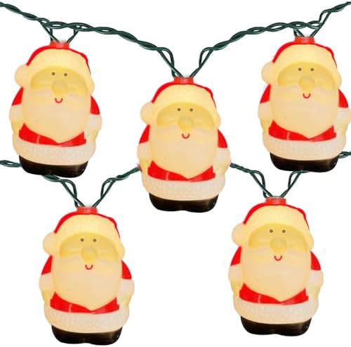 Christmas Santa String Lights, 8.5Ft Christmas Decorations Lights Outdoor with 10 Santa Claus Lights, Plug in Christmas Fairy Lights Waterproof for Indoor Xmas Tree Window Patio Garden Bedroom Decor by Goothy
